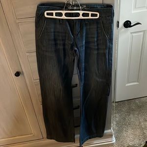 Women’s low rise, wide leg jeans